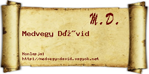 Medvegy Dávid névjegykártya