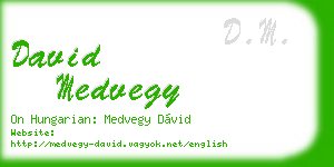 david medvegy business card